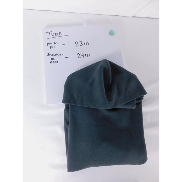 Uniqlo Hoodie Mens Small Green Pullover Fleece Hooded Pockets Tagless High Neck - Picture 6 of 6